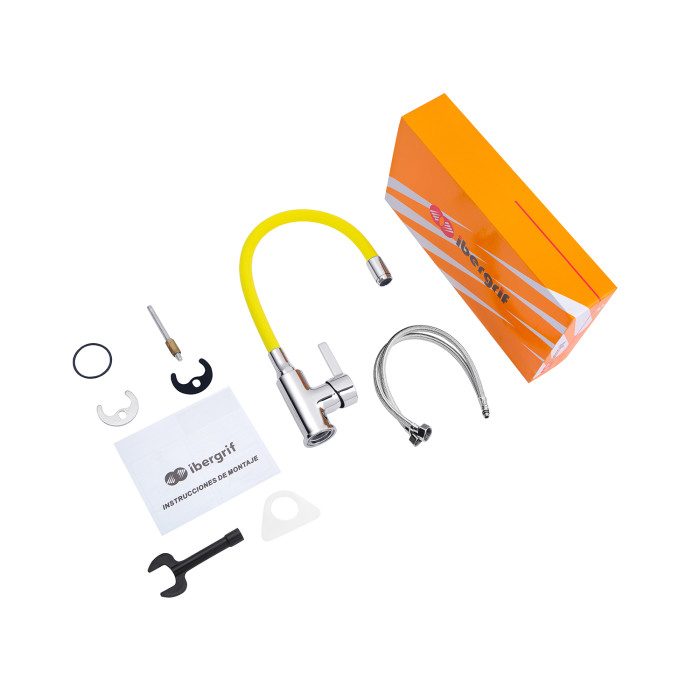 Змішувач для кухні з гнучким виливом Ibergrif M22112-4