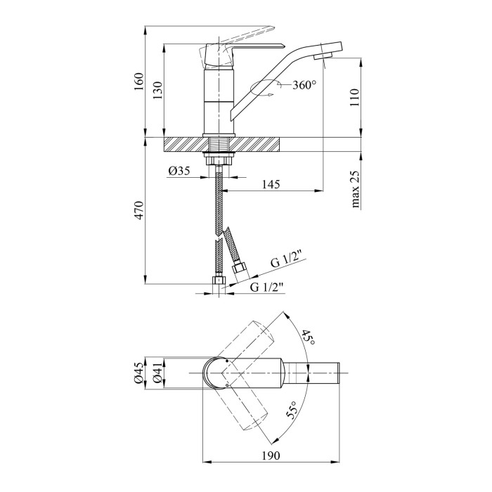 Змішувач для раковини Kroner KRP Armada - C011