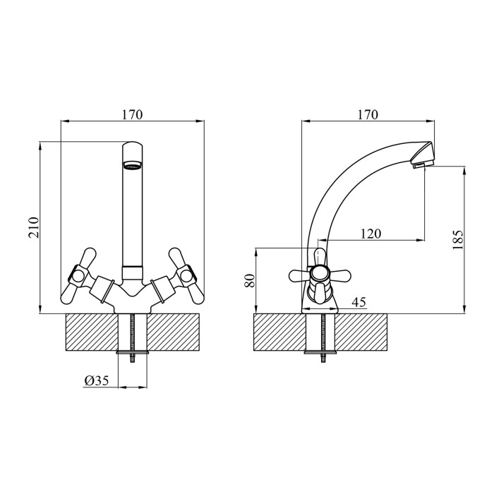 Змішувач для кухні Agua Toledo - C032