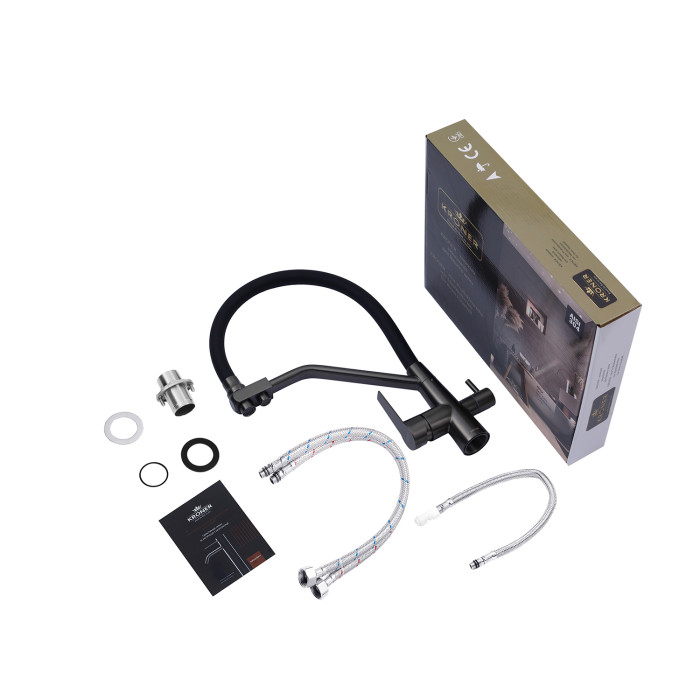 Змішувач для кухні з підключенням до фільтра Kroner KRP Edelstahl Klassisch - PVD03817BLK