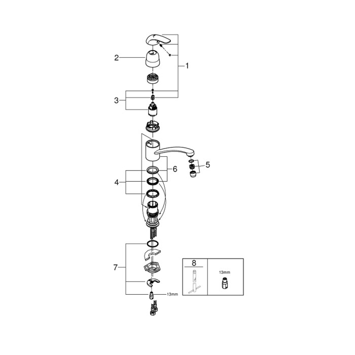 Змішувач для кухні Grohe Euroeco 32750000