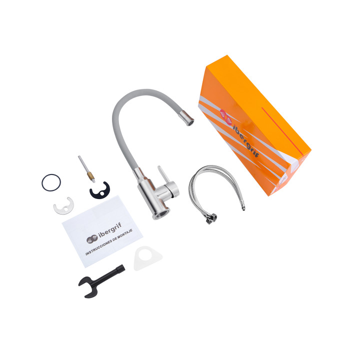 Змішувач для кухні з гнучким виливом Ibergrif M22119-9