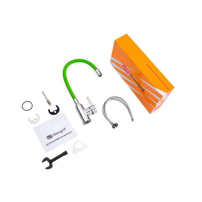 Змішувач для кухні з гнучким виливом Ibergrif M22112-5