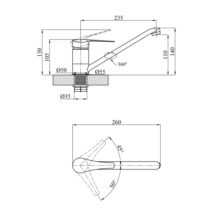Змішувач для кухні Agua Sevilla - C030