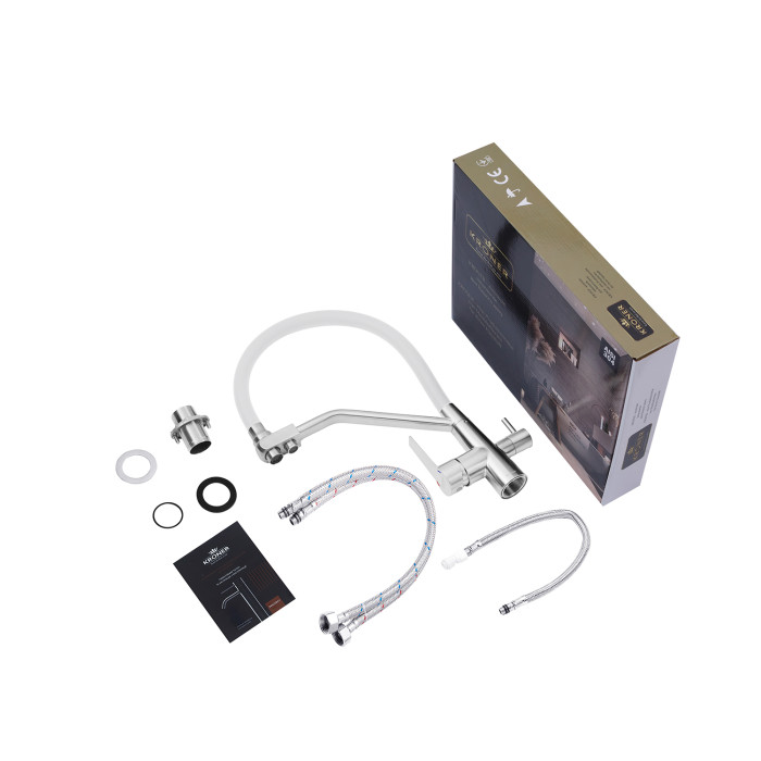 Змішувач для кухні з підключенням до фільтра Kroner KRP Edelstahl Klassisch - ESG03817WHI