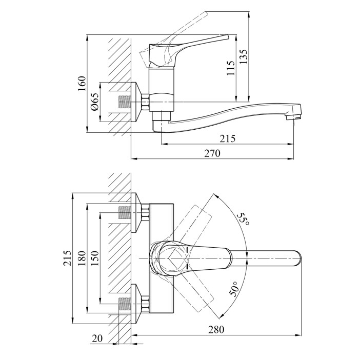 Змішувач для кухні Kroner KRP Bayern - С040
