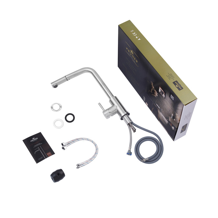 Змішувач для кухні з висувним виливом Kroner KRP Edelstahl Klassisch - ESG03917