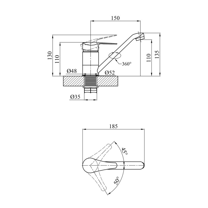 Змішувач для раковини Agua Sevilla - C010