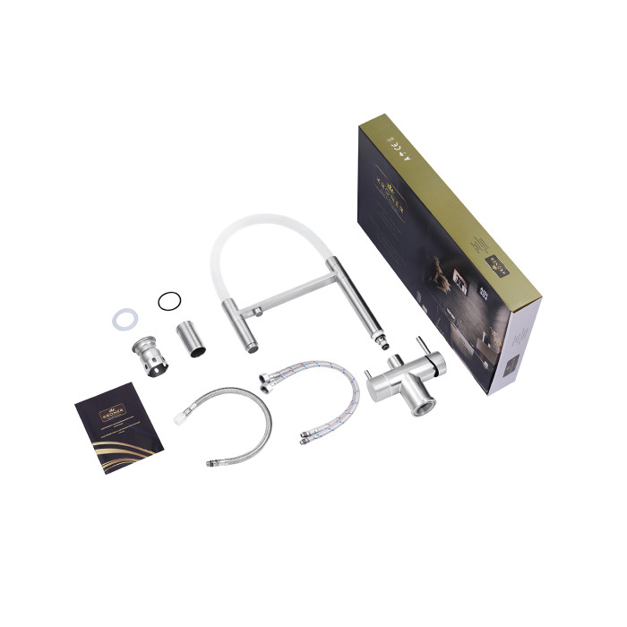 Змішувач для кухні з підключенням до фільтра Kroner KRP Edelstahl Klassisch - ESG03815WHI