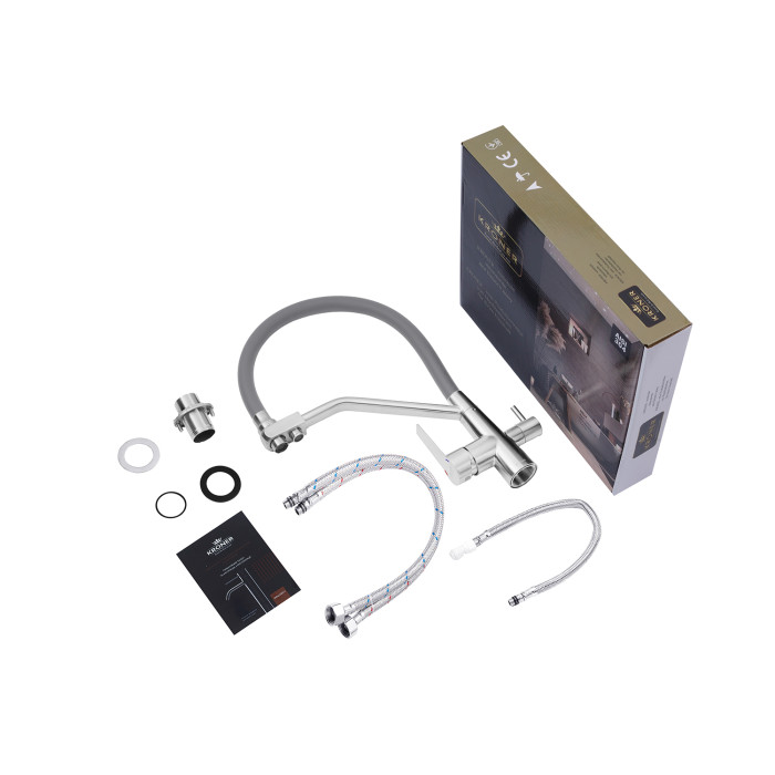 Змішувач для кухні з підключенням до фільтра Kroner KRP Edelstahl Klassisch - ESG03817GRA