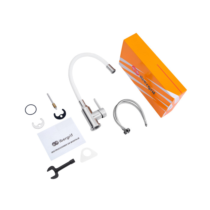 Змішувач для кухні з гнучким виливом Ibergrif M22119-3