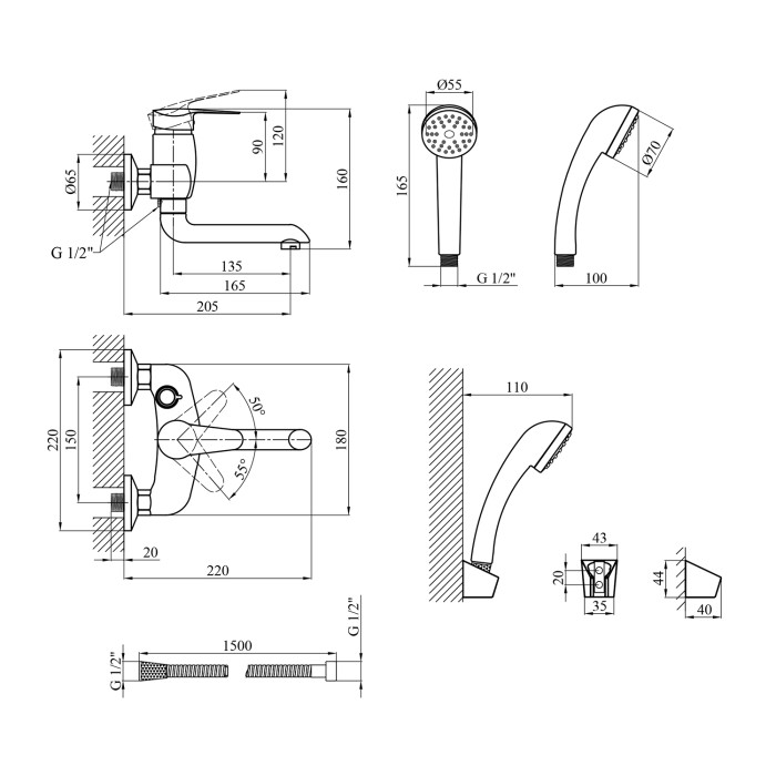 Змішувач для ванни Agua Sevilla - C061