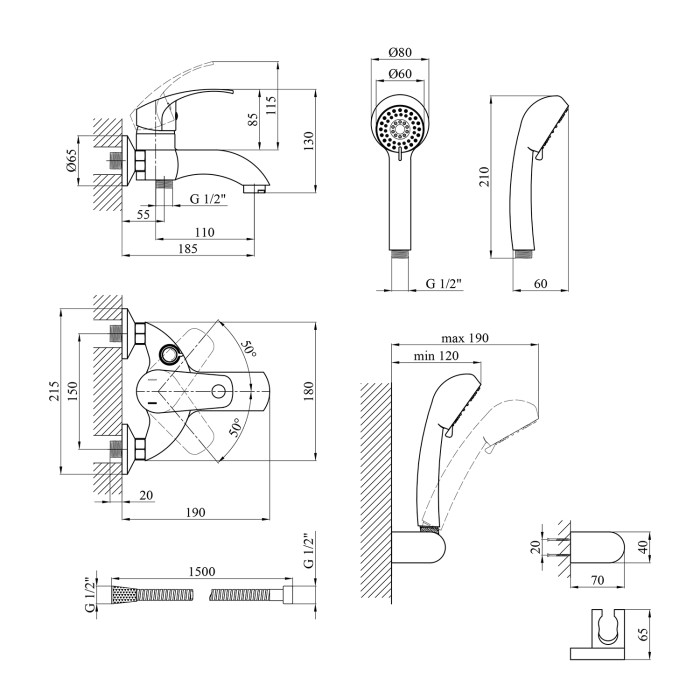 Змішувач для ванни Kroner KRP Konstante - C060